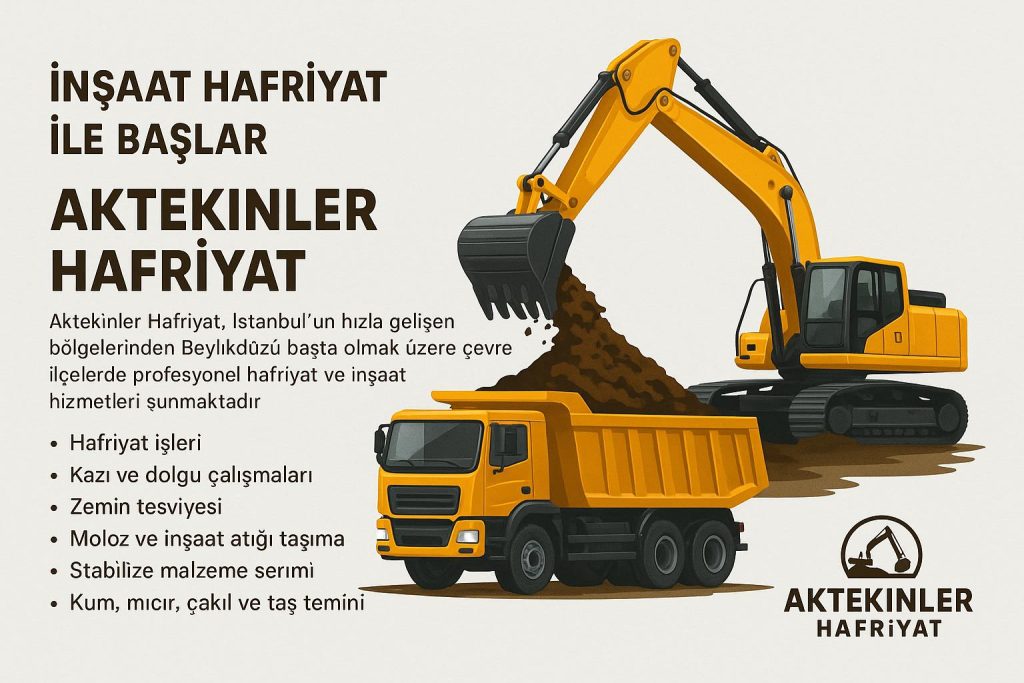 Aktekinler Hafriyat: Kiralık İş makinları hafriyat hizmetleri ile tüm konut villa kentsel dönüşüm projeleriniz için yanınızda.